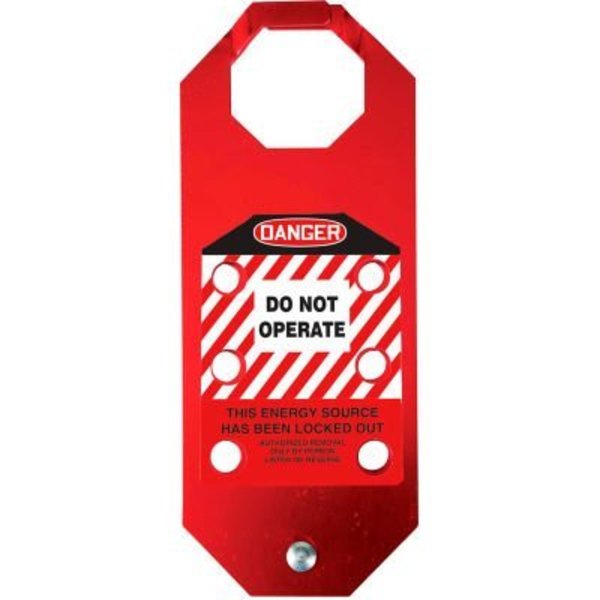 Accuform Accuform KDH641 Stopout® Aluma-Tag„¢ Hasp, Danger Do Not Operate, Aluminum KDH641